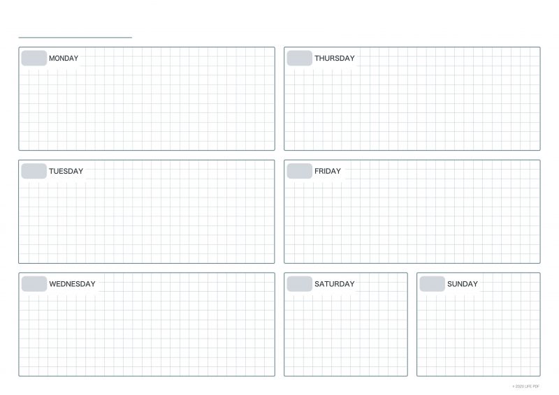 ウィークリーA4方眼ブルーグレイ
