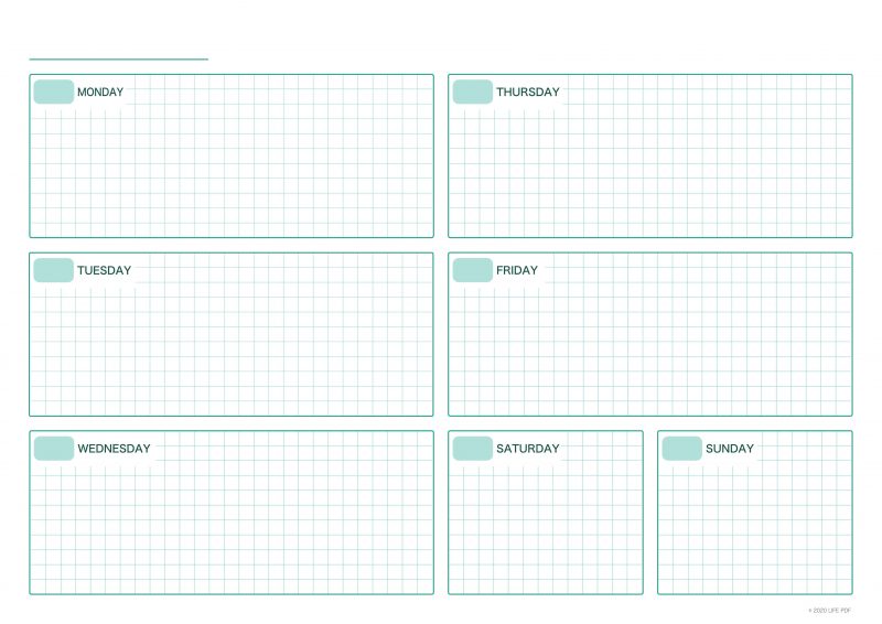 ウィークリーA4方眼グリーン