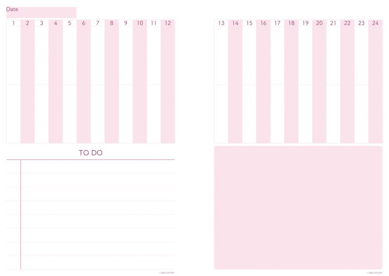 デイリープランナーPDF・ピンク